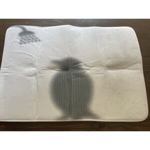 Ambesonne Animal Bath Mat Taking Shower Shadow Non Slip, 30.2" x 20", White Grey